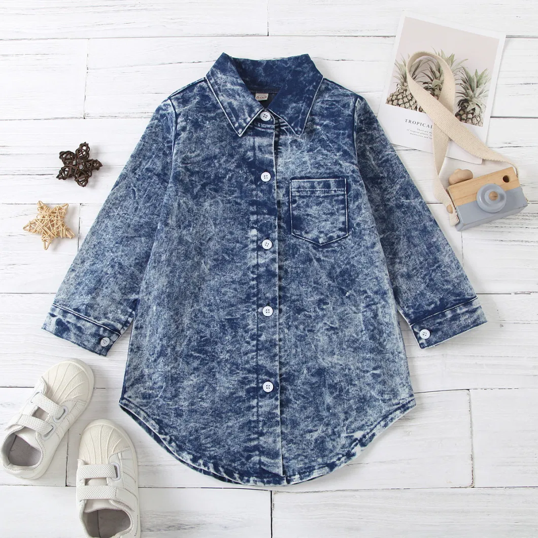 Custom Long Sleeve Casual Denim Clothing for Kids/Girls/Boys/Children/Baby/Children Clothes