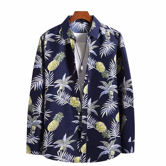 Camicie hawaiane a maniche corte da uomo con stampa digitale in cotone estivo all'ingrosso